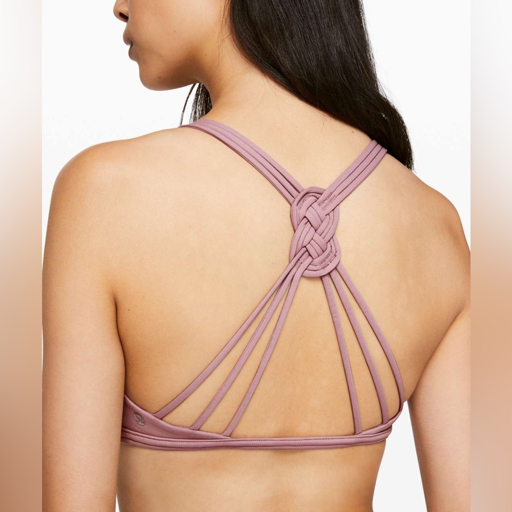 Lululemon Align Love Knot Yoga Gym Strappy Back Sports Bra Rose Pink - Size 4